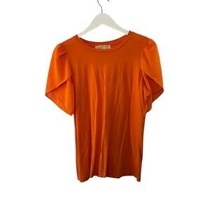 Micheal Kors Orange Flutter Sleeve Top Women's Size Medium
